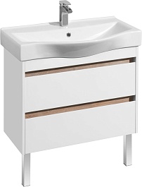 Акватон Тумба под раковину Нортон 80 белая/дуб эндгрейн – фотография-2